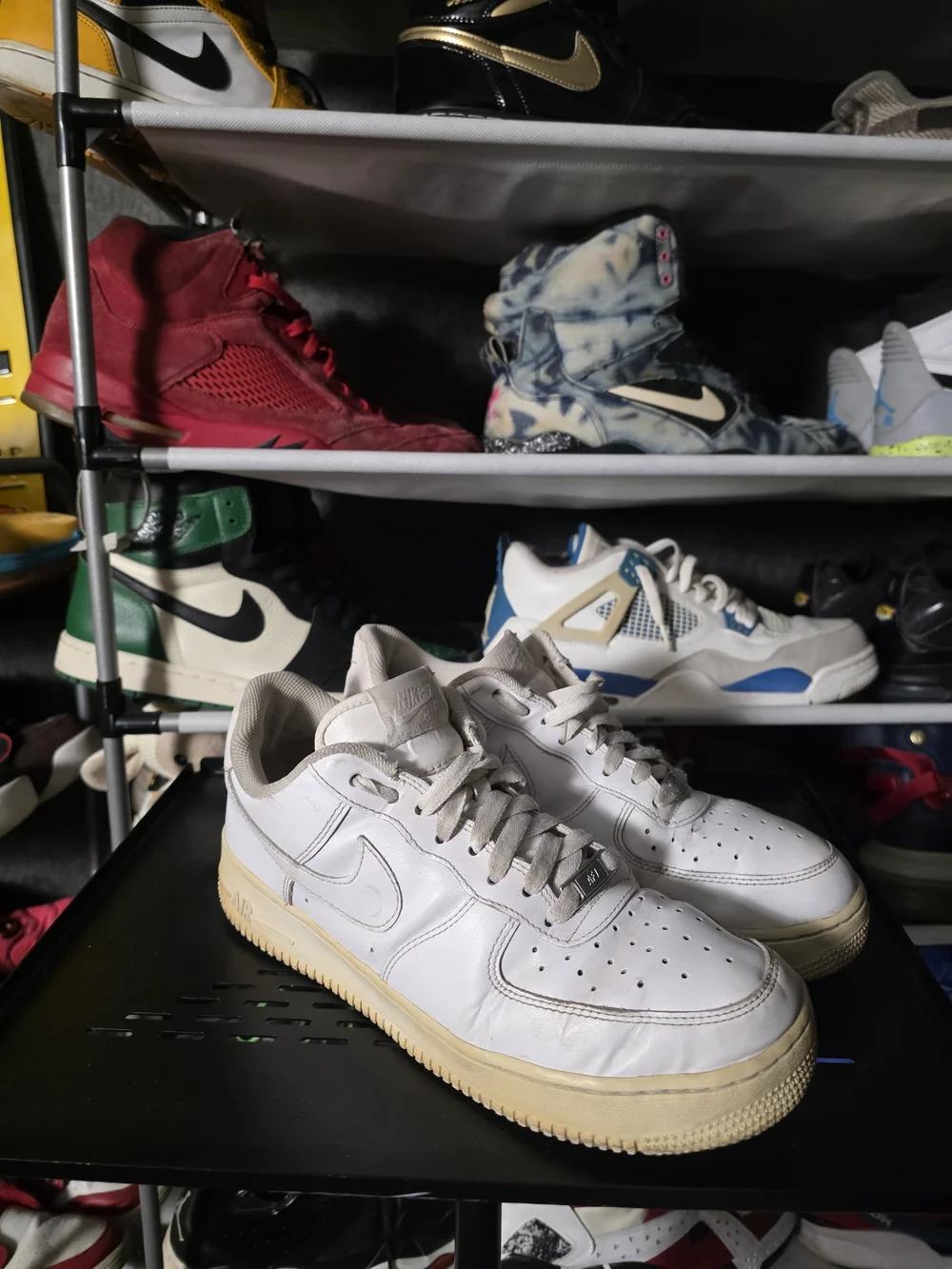 🔥 Nike Men’s AF1 Air Force One White Leather Low-Top Sneakers Men Size 9.5